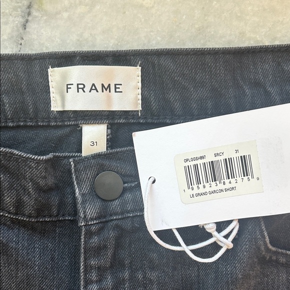 Frame Le Grand Garçon Denim  Black Jean Shorts | 31 - Picture 5 of 6